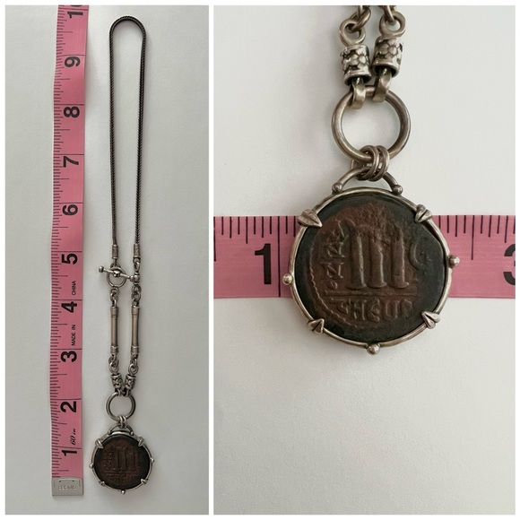 Ancient Artifact coin necklace Constantinople Byzantine Roman Coin 578-582 A.D. - Picture 10 of 15